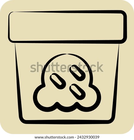Icon Ice Cream 2. related to Milk and Drink symbol. hand drawn style. simple design editable. simple illustration