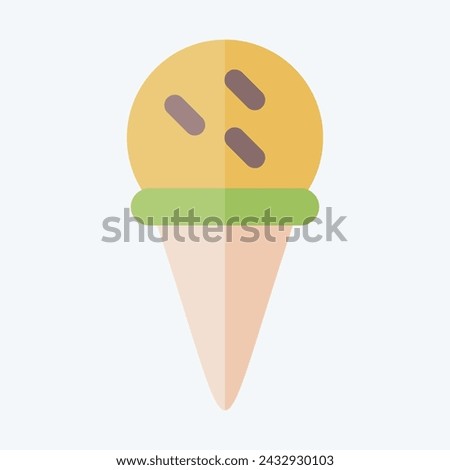 Icon Ice Cream Cone. related to Milk and Drink symbol. flat style. simple design editable. simple illustration