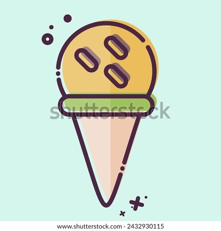 Icon Ice Cream Cone. related to Milk and Drink symbol. MBE style. simple design editable. simple illustration