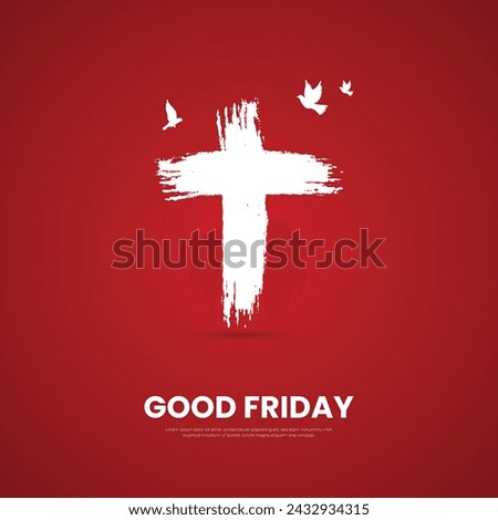 Creative and minimal Good Friday vector illustration for christian religious occasion with cross. vector illustration. Royalty-Free Stock Photo #2432934315