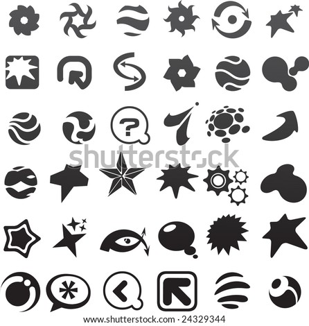collection of many black abstract icons - 6. To see similar, please visit MY GALLERY