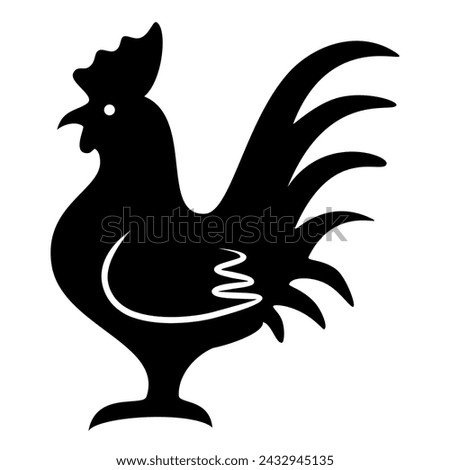 Rooster animal silhouette . Design image