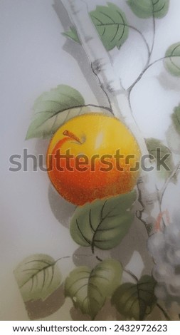 Orange picture on marble saucer