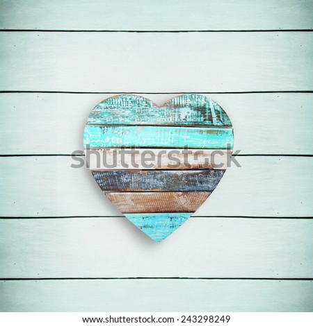 wooden heart on vintage background