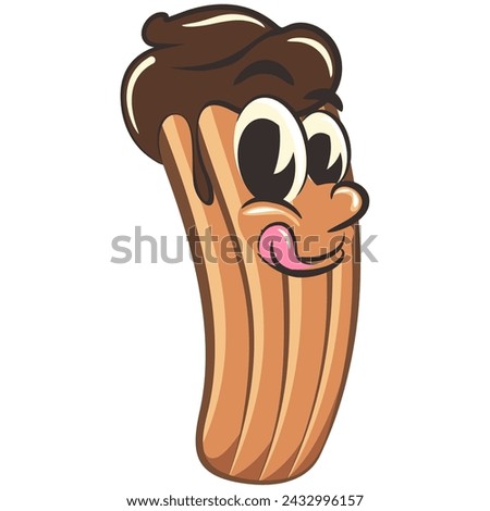 vector isolated clip art illustration of churro cartoon mascot 
