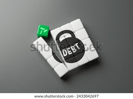 Debt write-off through court. Exacerbating circumstances. Provide temporary relief. Refinancing and restructuring. Protection of debtors from unfair interest charges. Royalty-Free Stock Photo #2433042697
