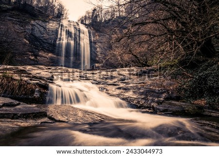 Whispering Rapids: Peaceful Waterfall in Long Exposure Photography