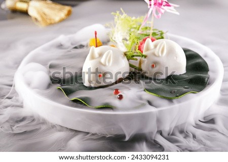 shape of a rabbit pudding, Dessert