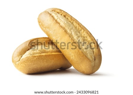 Bread: French Bread Rolls Isolated on White Background stock photo
