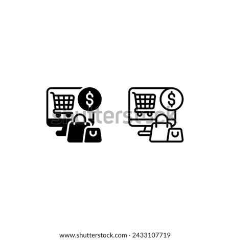 payment cart trolley e commerce icon and illustration - vector