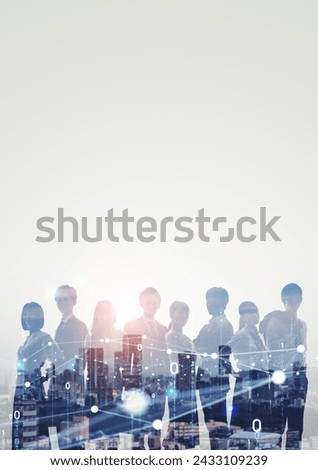 Group of Asian businessperson and communication network concept. Human resources. Partner of business. Vertical visual for advertisements and banners.