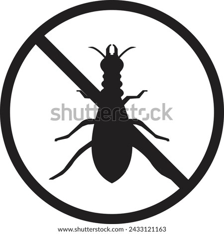 Termite Free icon, Termite Insect Prohibition Sign, Anti-termite red sign