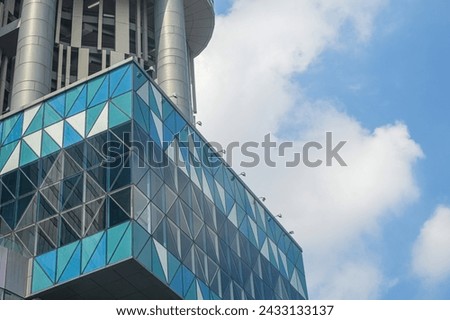 a modern building with cloud copy space