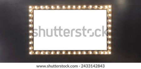 Neon rectangle frame or neon lights horizontal sign. Vector abstract background, portal.Geometric glow outline shape or laser glowing lines. Abstract background with space for your text.Clipping path.