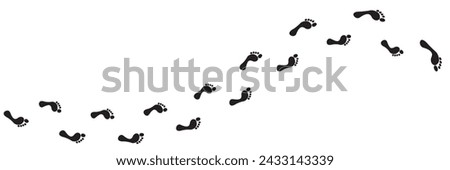  Step footprints paths. footstep prints and shoe steps . shoe tread footprints vector illustration isolated on white background. Editable vector illustration.