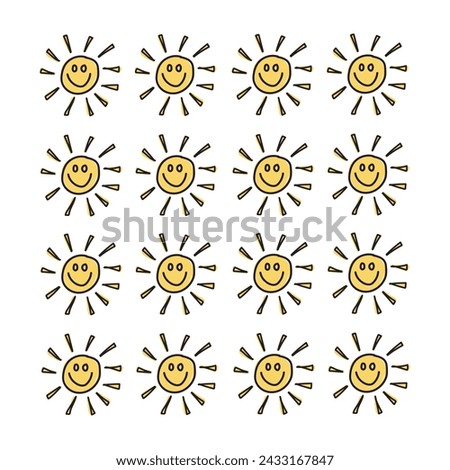 Smiley sunshine clip art pattern