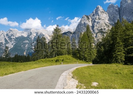 Mountain pass Vršič in Slovenia Royalty-Free Stock Photo #2433200065