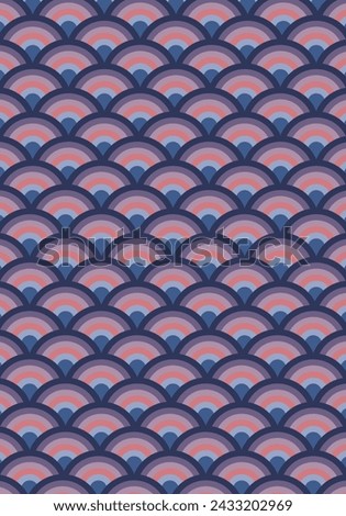 Japanese wave seamless pattern. Abstract ink print vector background. Block print fabric effect wallpaper.