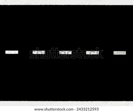Aerial view of black asphalt with a white dashed dividing line and white continuous lines delimiting the road Royalty-Free Stock Photo #2433212593