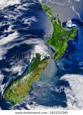 New Zealand. New Zealand. Elements of this image furnished by NASA. Royalty-Free Stock Photo #2433252385