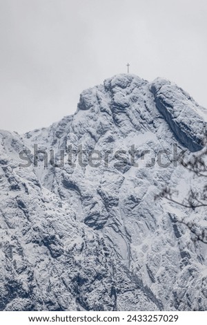 Winter mountain landscape in the Polish Tatra Mountains. 