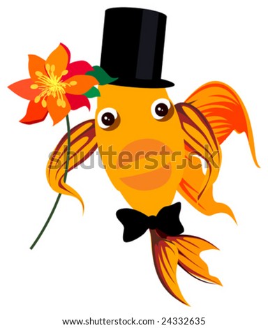 This vector picture represents a gallant fish for valentine day or birthday