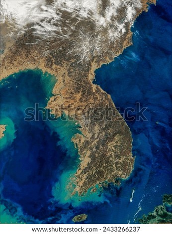 Korean Peninsula. . Elements of this image furnished by NASA.