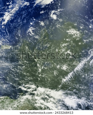 Saharan dust over the Lesser Antilles. Saharan dust over the Lesser Antilles. Elements of this image furnished by NASA.