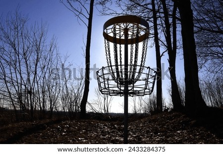 disc golf, sports and hobbies in spring Royalty-Free Stock Photo #2433284375