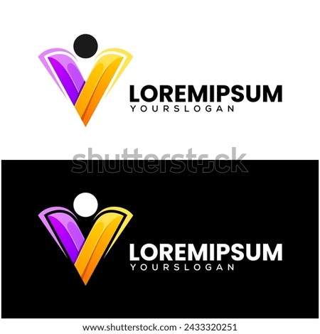 creative human  colorful  gradient logo design 