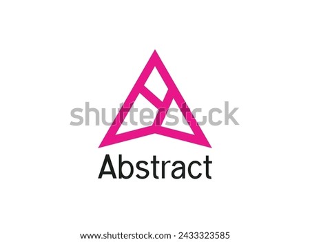 Initial Letter A for Aqua or Arctic with simple modern triangle polygon low poly diamond style logo design