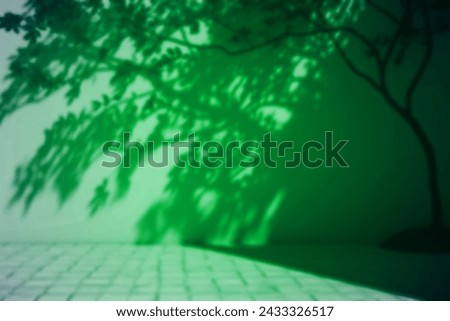 lighting green effect on empty wall background