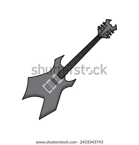 Guitar illustration icon cartoon style design isolated white background.