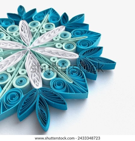 paper quilled snowflake origami 3d handmade art Royalty-Free Stock Photo #2433348723