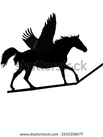 Black Unicorn Horse with the wings