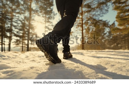 person walking in the countryside in winter  Royalty-Free Stock Photo #2433389689