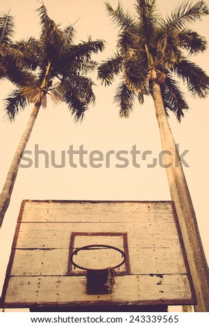 basketball hoop vintage retro