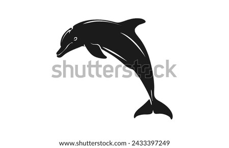 Black Dolphin silhouette Vector on a white background