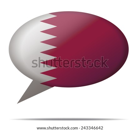 Illustration Speech Bubble Flag Qatar