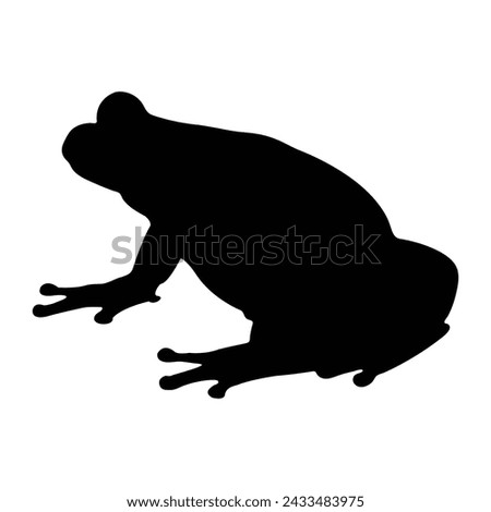Frog silhouette, Frog hand drawn art on white background, vector illustration

