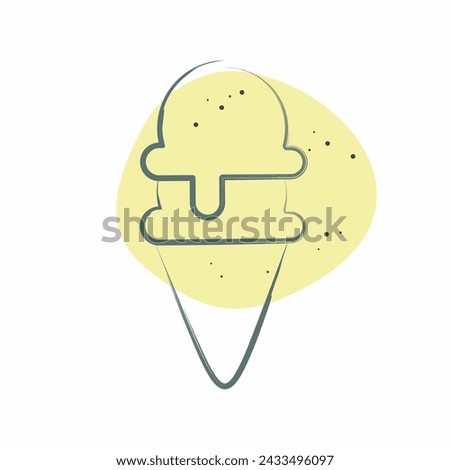 Icon Ice Cream 4. related to Milk and Drink symbol. Color Spot Style. simple design editable. simple illustration