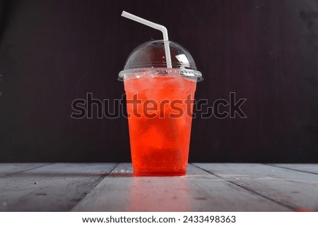 Red Cherry Slush | isolated | best summer drink   Royalty-Free Stock Photo #2433498363