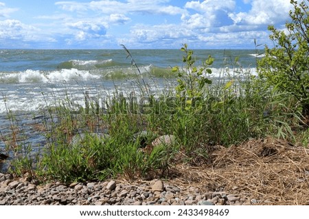 Lake Vänern. Summer day. Hindens rev, Sweden, Scandinavia, Europe. Royalty-Free Stock Photo #2433498469