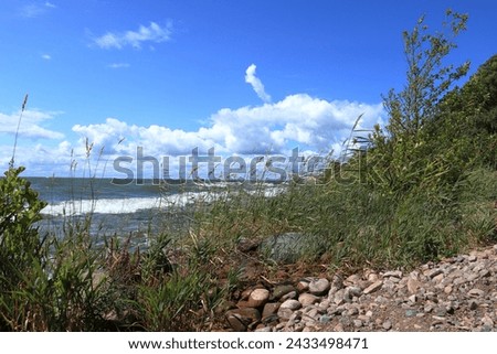 Lake Vänern. Summer day. Hindens rev, Sweden, Scandinavia, Europe. Royalty-Free Stock Photo #2433498471