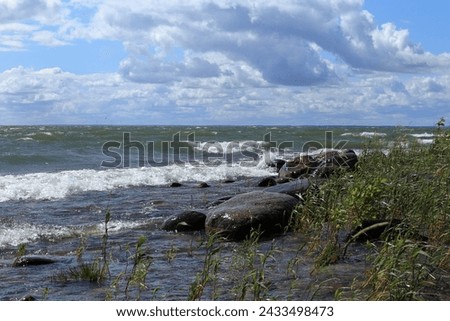 Lake Vänern. Summer day. Hindens rev, Sweden, Scandinavia, Europe. Royalty-Free Stock Photo #2433498473