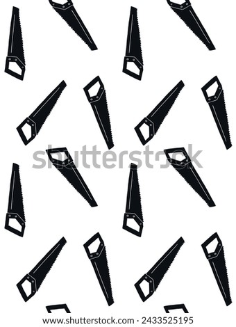Vector seamless pattern of hand drawn doodle sketch saw isolated on white background