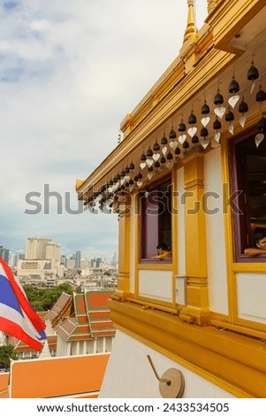 The Golden Mount Wat Saket Ratcha Wora Maha Wihan in Pom Prap Sattru Phai district, Bangkok, Thailand. Royalty-Free Stock Photo #2433534505