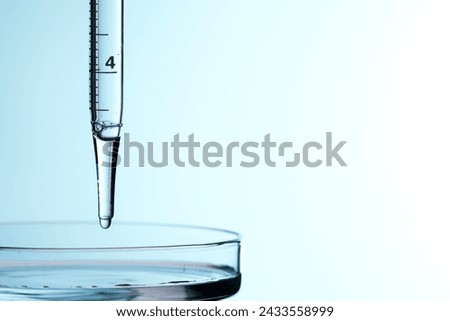 Clear liquid droplets falling from a dropper that can be used for cosmetic and medical images.