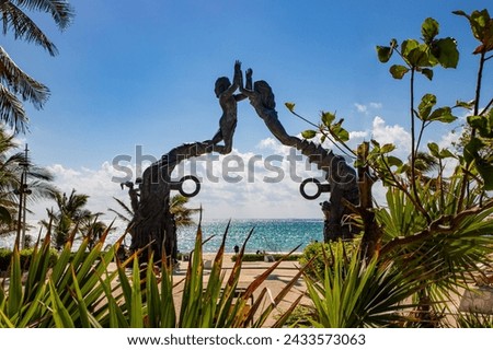 View from "Portal Maya" in Playa del Carmen, Mexico, on Holy Week.  Royalty-Free Stock Photo #2433573063
