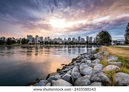 Sunrise Over The Vancouver Skyline From Vanier Park In British